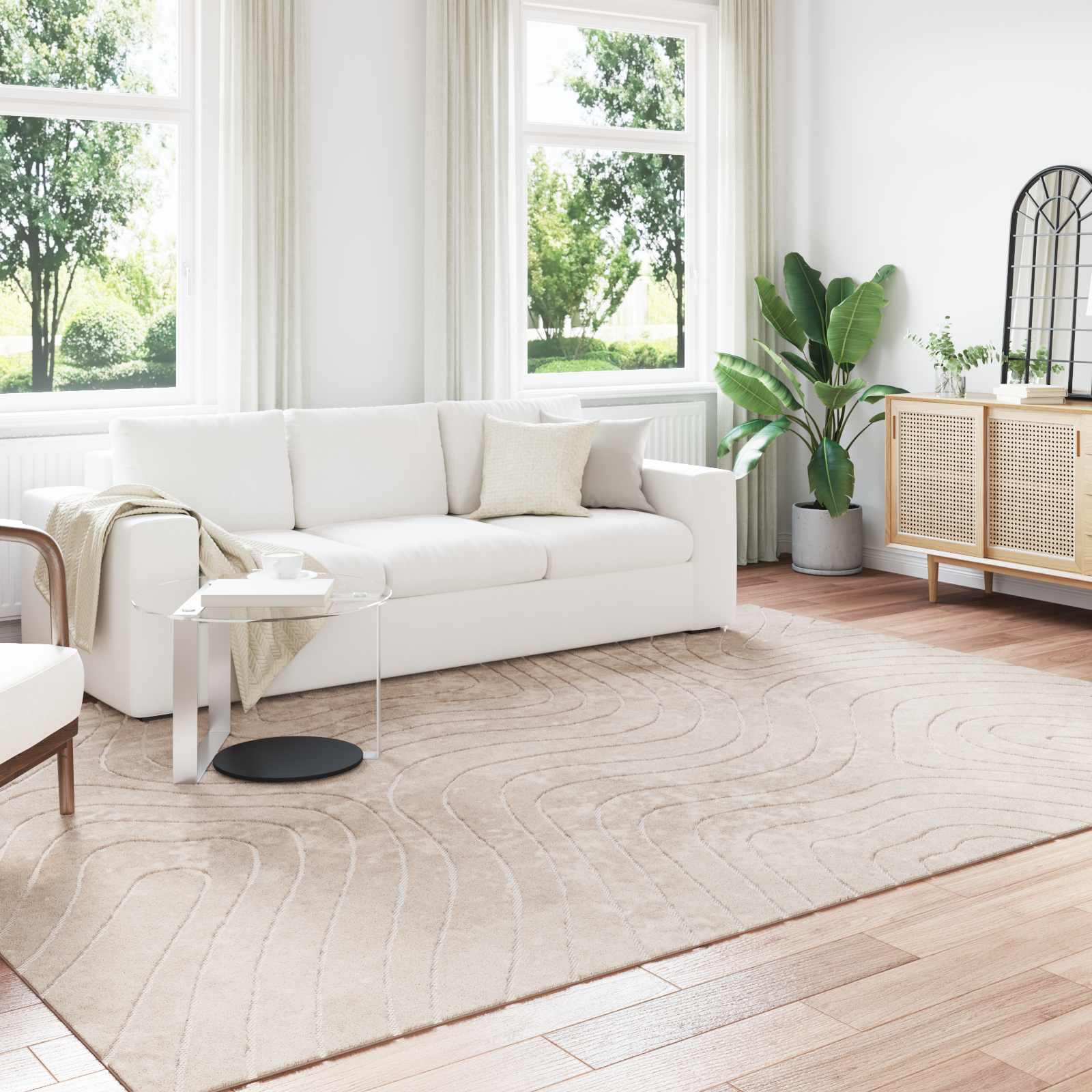 Vloerkleden Rechthoekig PALMERAS Beige 200 x 280 cm Polyester