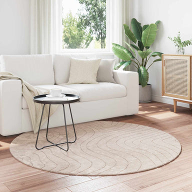 Vloerkleden Rond PALMERAS Beige Ø 120 CM Polyester