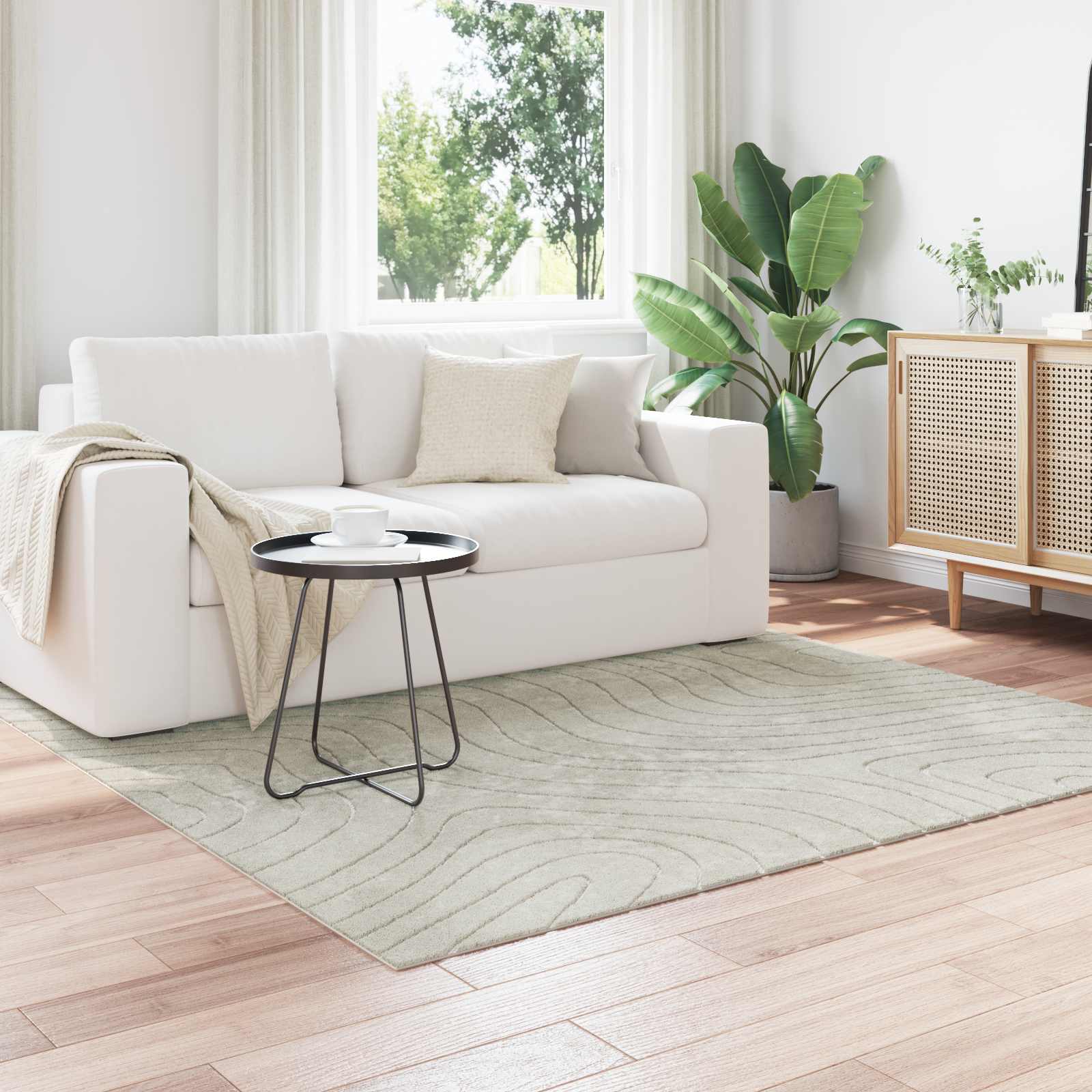 Vloerkleden Vierkant PALMERAS Groen 200 x 200 cm Polyester