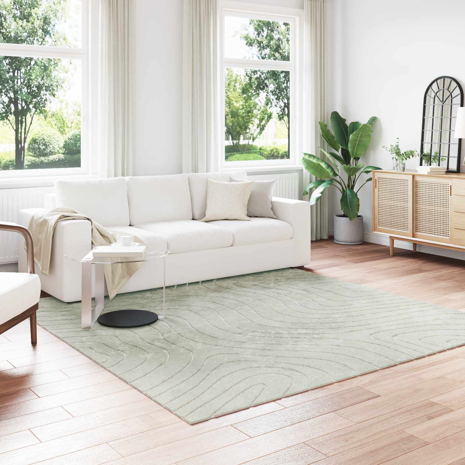 Vloerkleden Vierkant PALMERAS Groen 240 x 240 cm Polyester