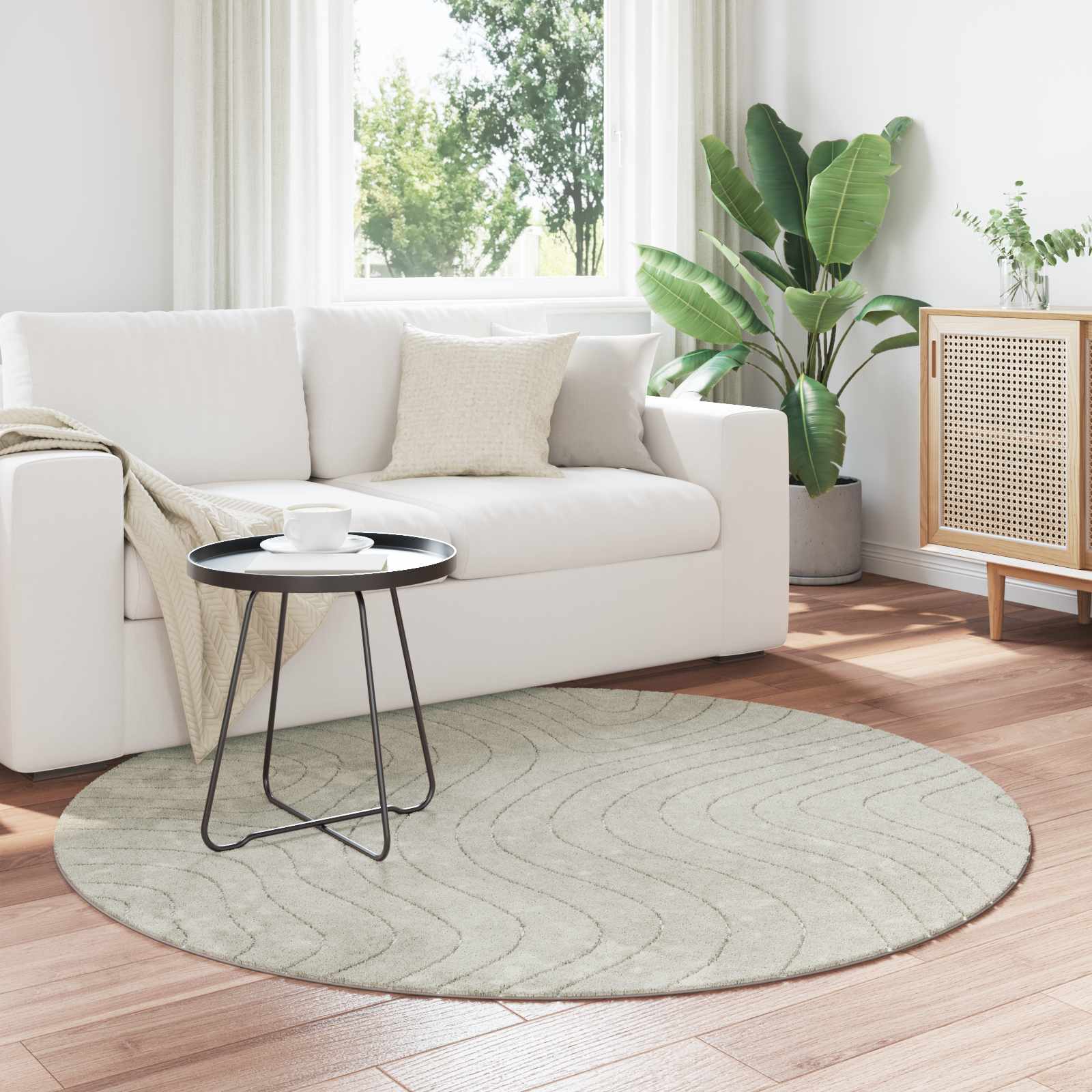 Vloerkleden Rond PALMERAS Groen Ø 200 CM Polyester