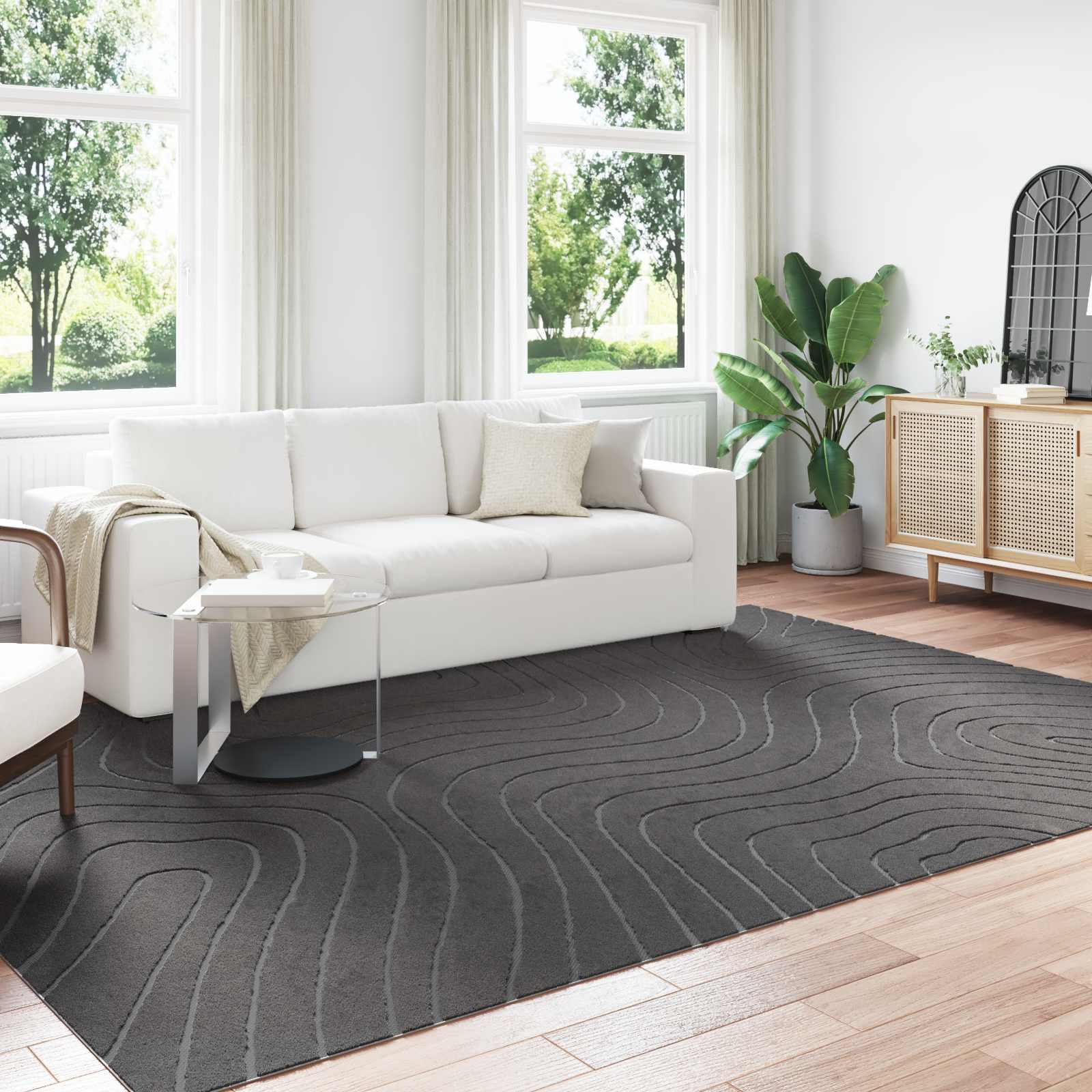 Vloerkleden PALMERAS Antraciet 280 x 200 cm Polyester