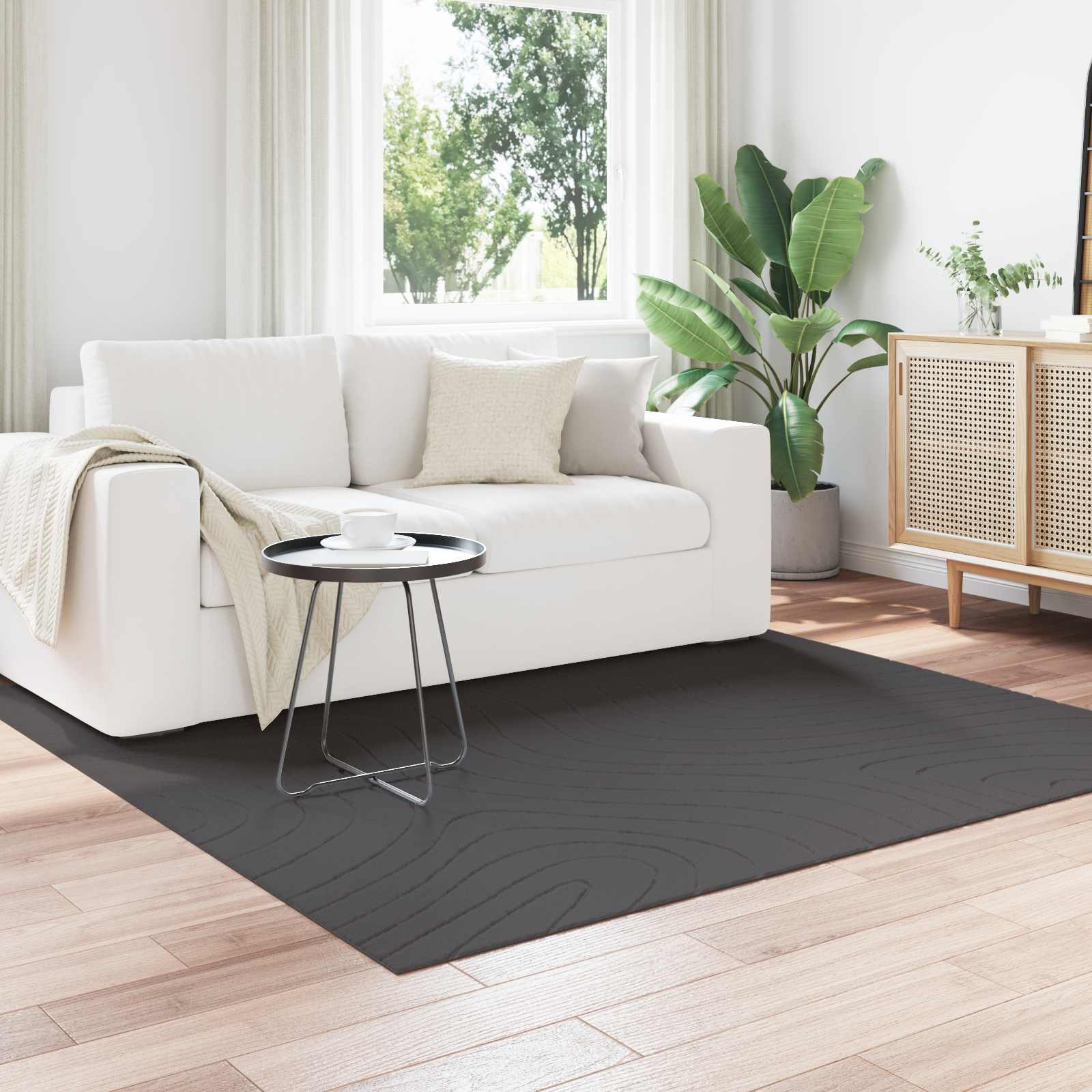 Vloerkleden Vierkant PALMERAS Antraciet 120 x 120 cm Polyester