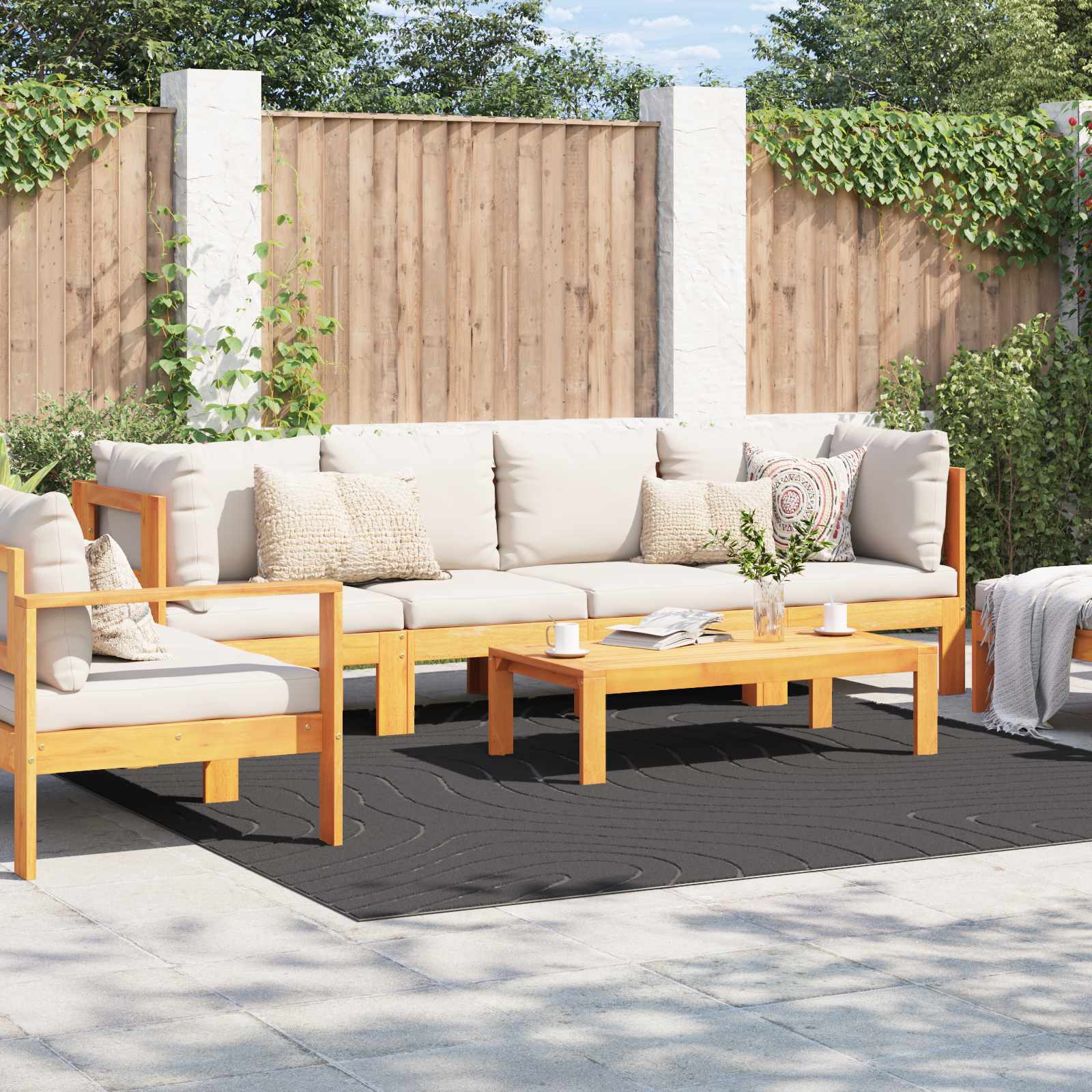 Vloerkleden Vierkant PALMERAS Antraciet 240 x 240 cm Polyester