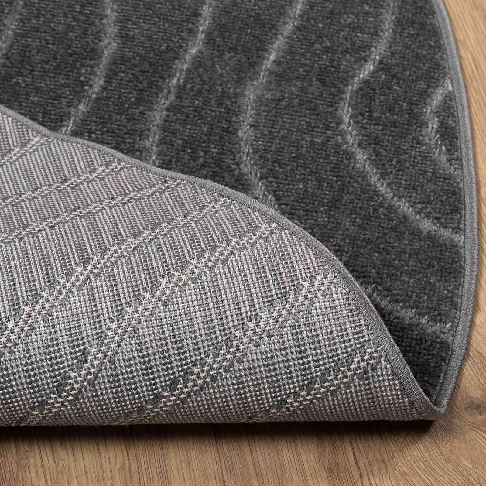 Vloerkleden Rond PALMERAS Antraciet Ø 160 CM Polyester
