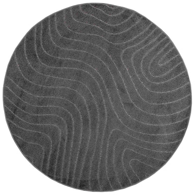 Vloerkleden Rond PALMERAS Antraciet Ø 160 CM Polyester