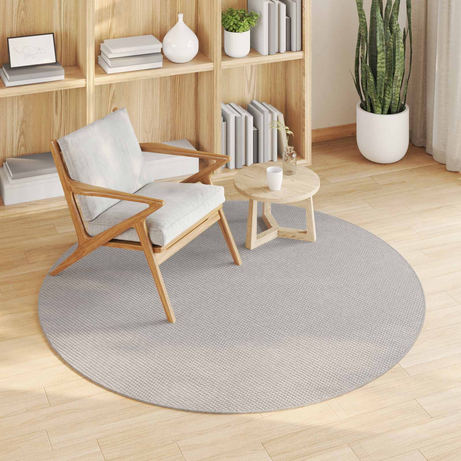 Vloerkleden Rond LUGO Crème Ø 120 CM Polyester
