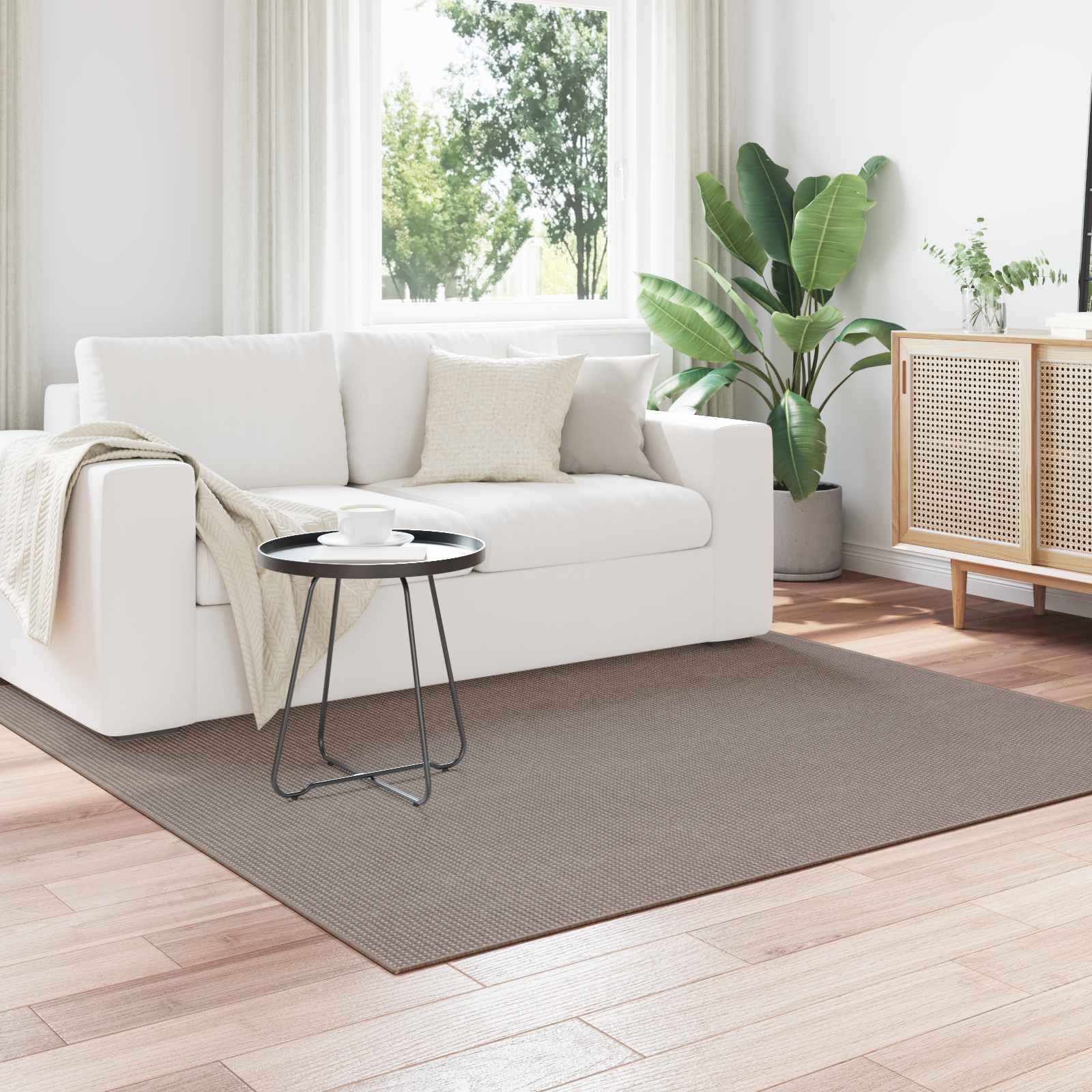 Vloerkleden Vierkant LUGO Taupe 200 x 200 cm Polyester
