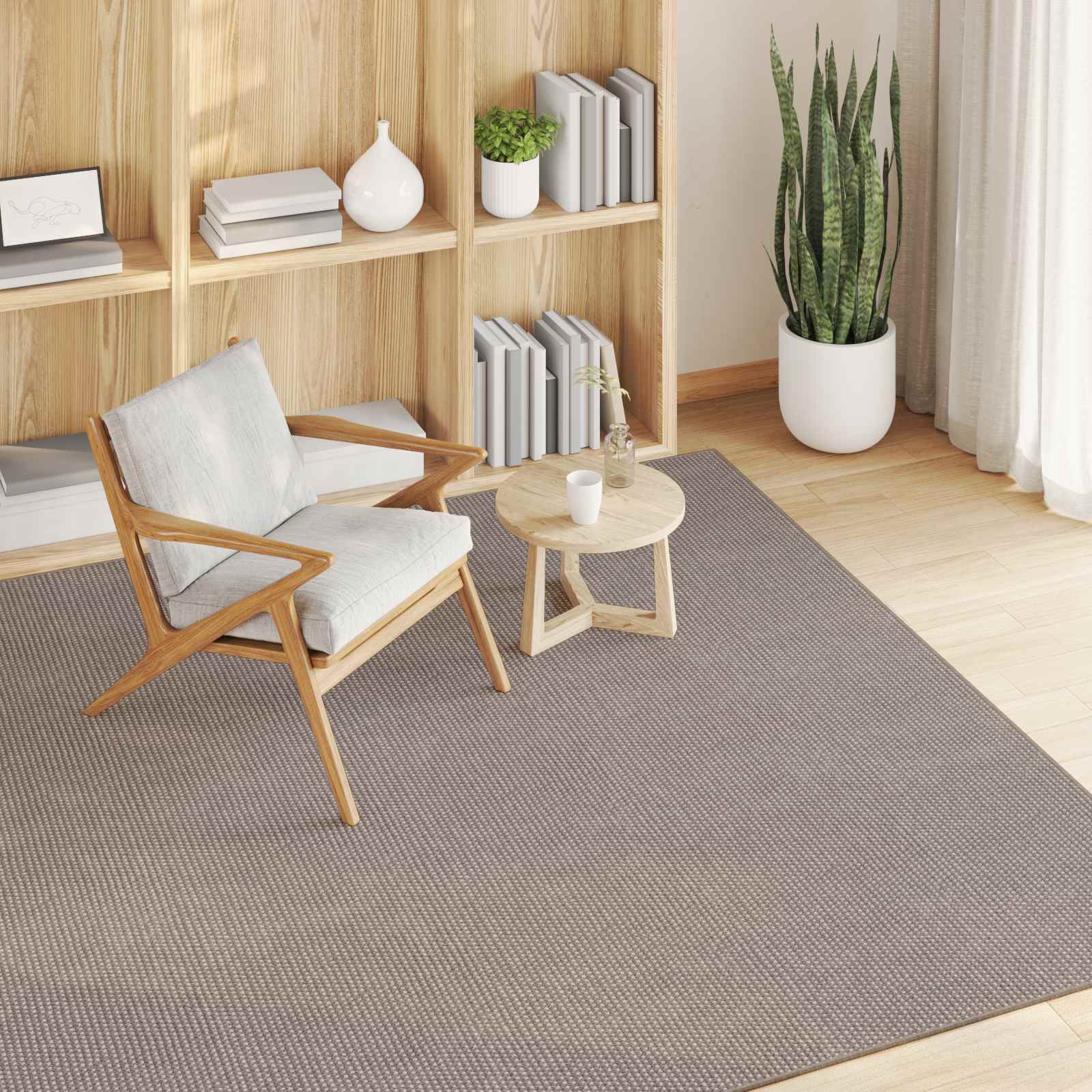Vloerkleden Vierkant LUGO Taupe 200 x 200 cm Polyester