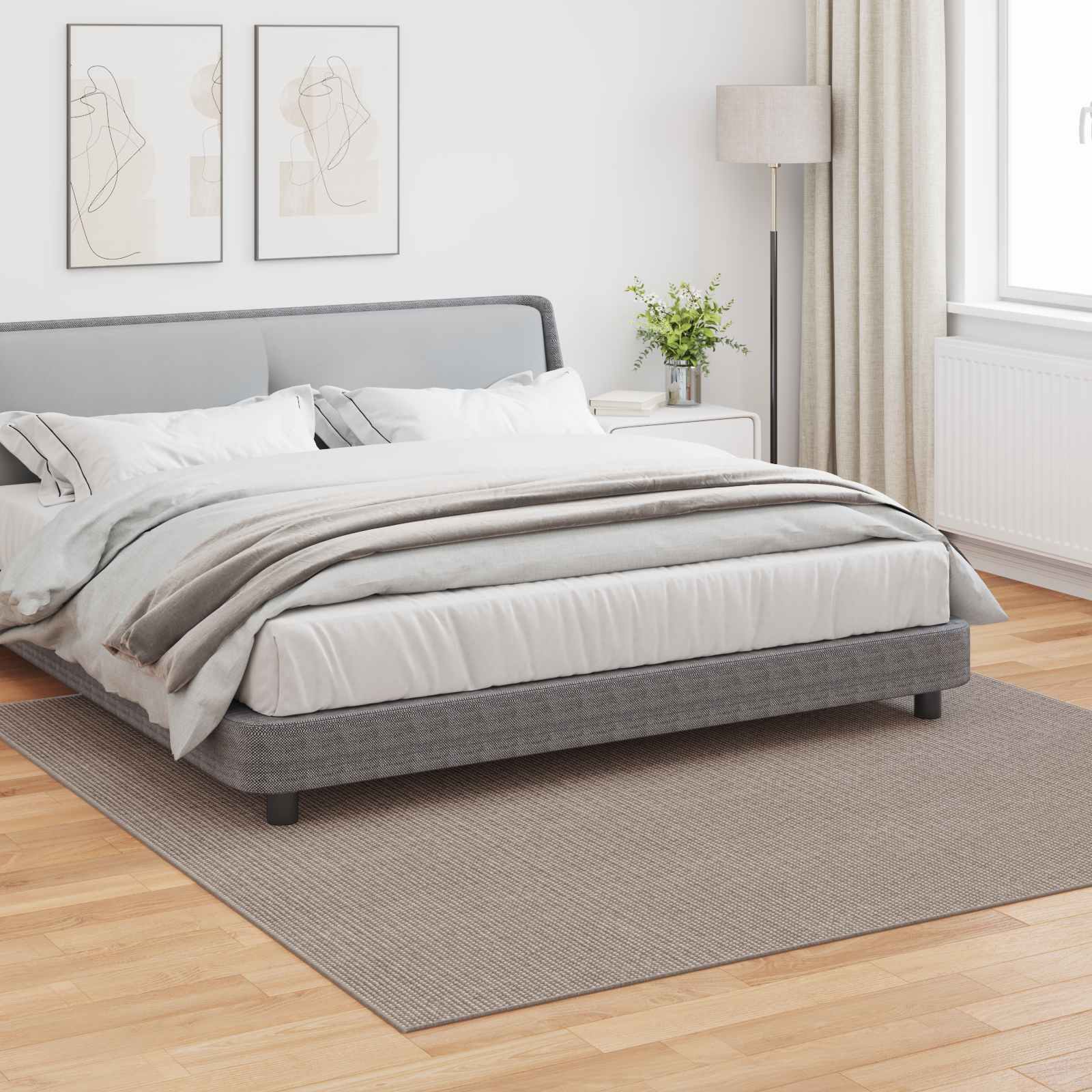 Vloerkleden Vierkant LUGO Taupe 240 x 240 cm Polyester