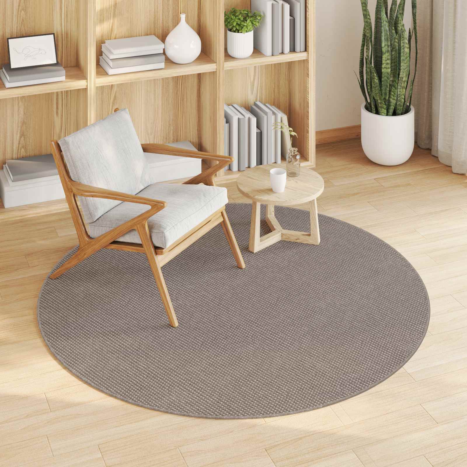 Vloerkleden Rond LUGO Taupe Ø 120 CM Polyester