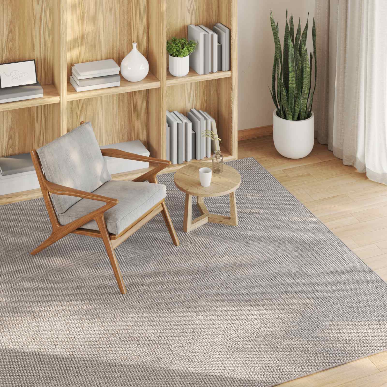 Vloerkleden Vierkant LUGO Crème en Taupe 200 x 200 cm Polyester