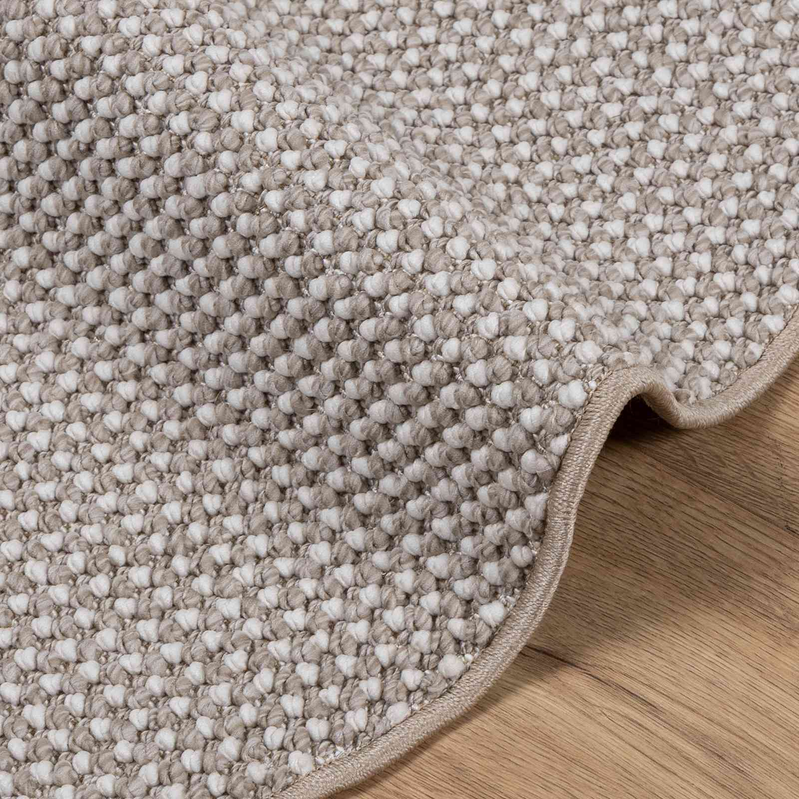 Vloerkleden Rond LUGO Crème en Taupe Ø 200 CM Polyester