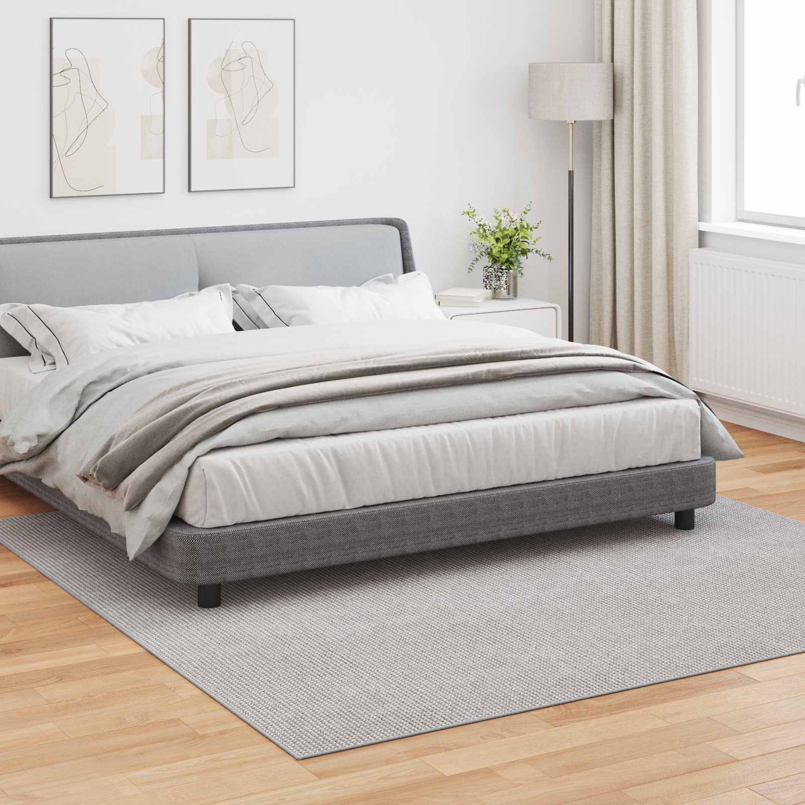 Vloerkleden Vierkant LUGO Crème en Grijs 240 x 240 cm Polyester