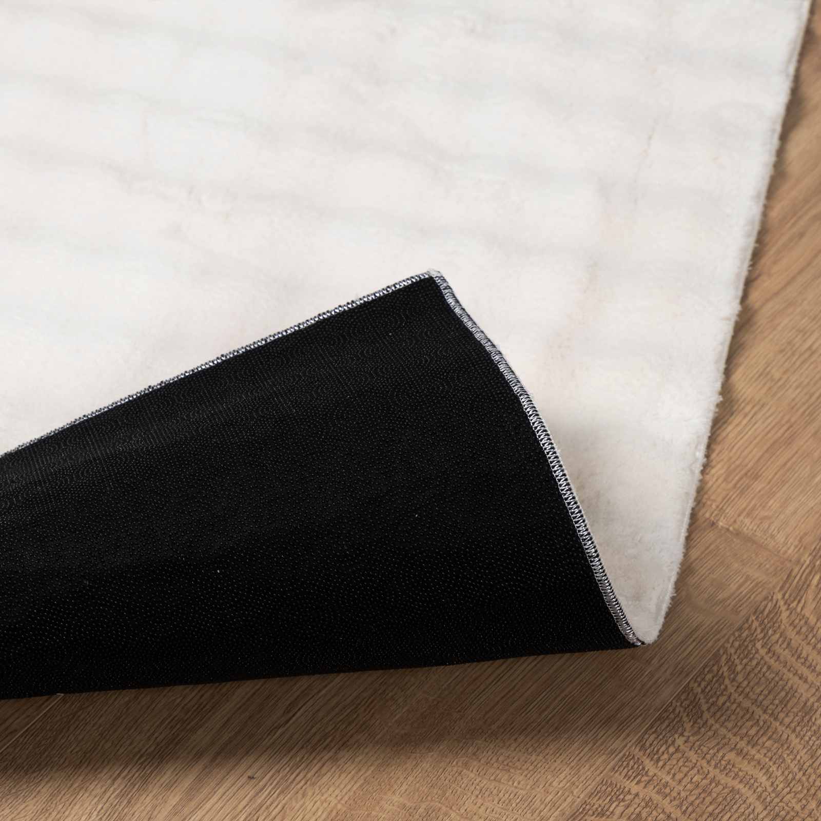 Vloerkleden Vierkant SIROLO Crèmekleurig 200 x 200 cm Polyester