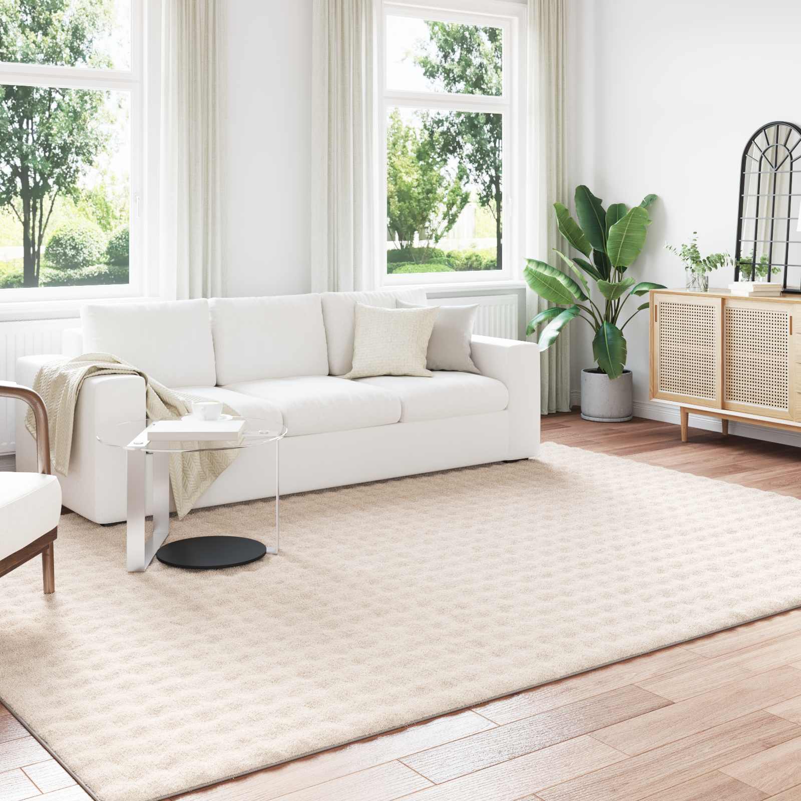 Vloerkleden Rechthoekig SIROLO Beige 340 x 240 cm Polyester