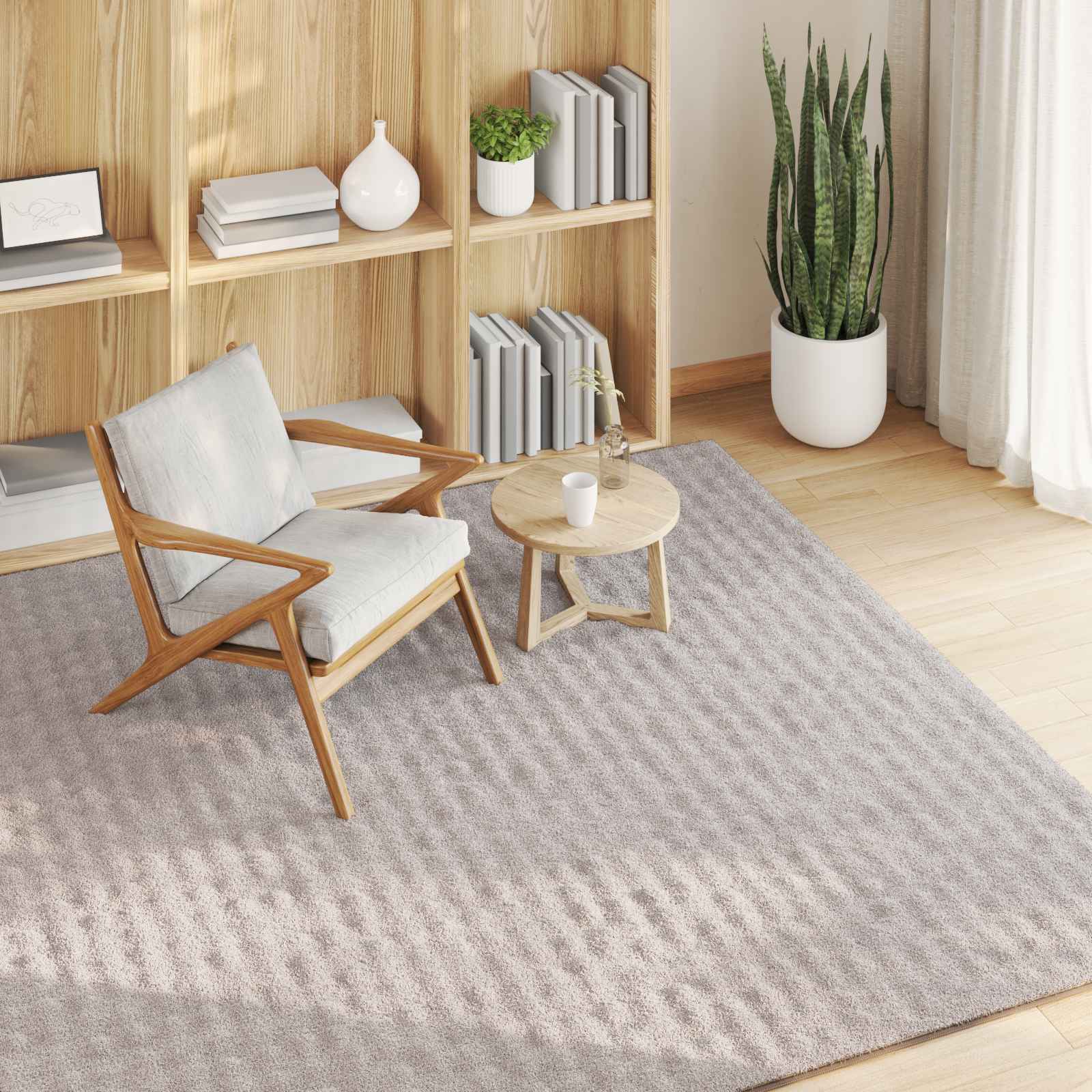 Vloerkleden Vierkant SIROLO Zand 200 x 200 cm Polyester