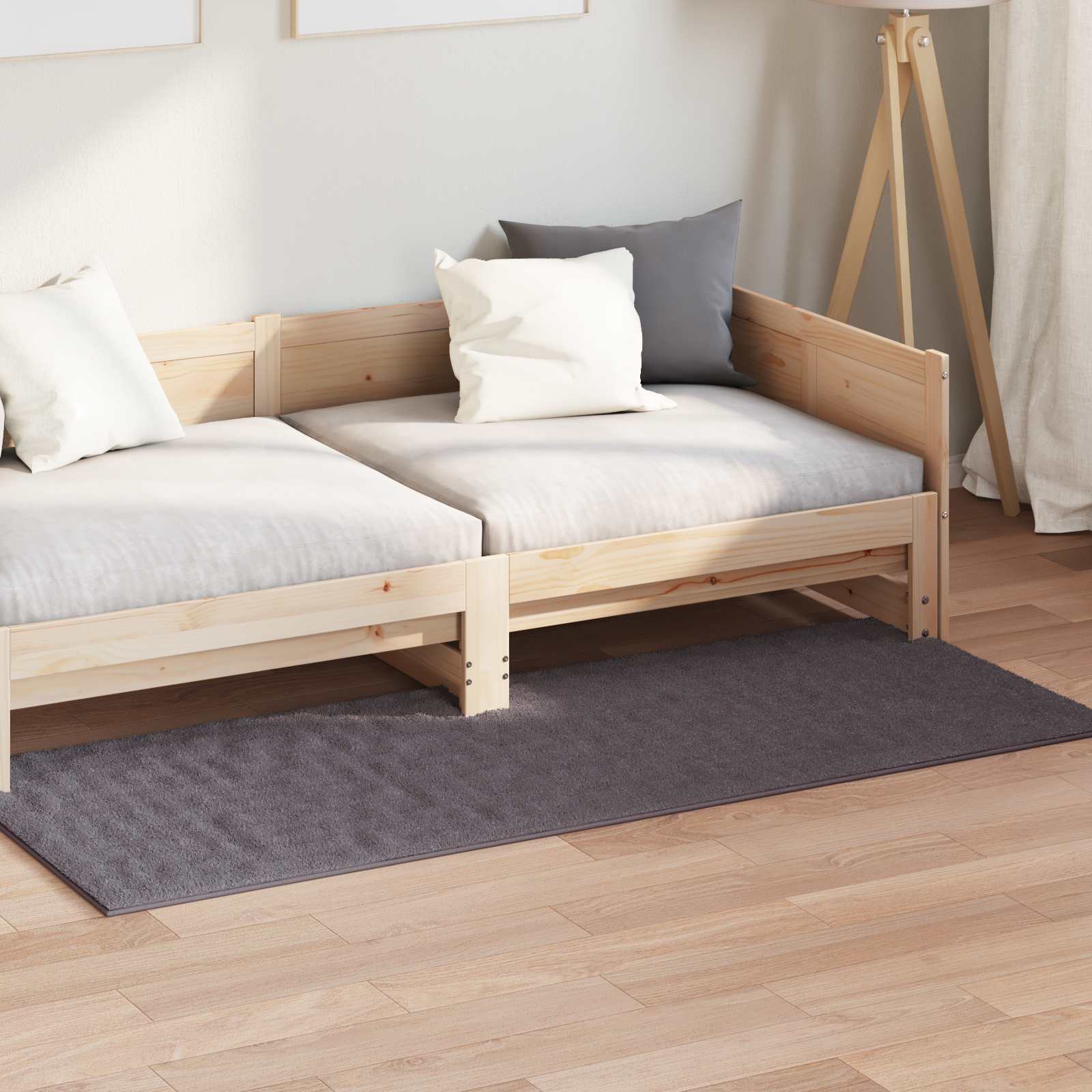 Vloerkleden Rechthoekig SIROLO Antraciet 200 x 80 cm Polyester