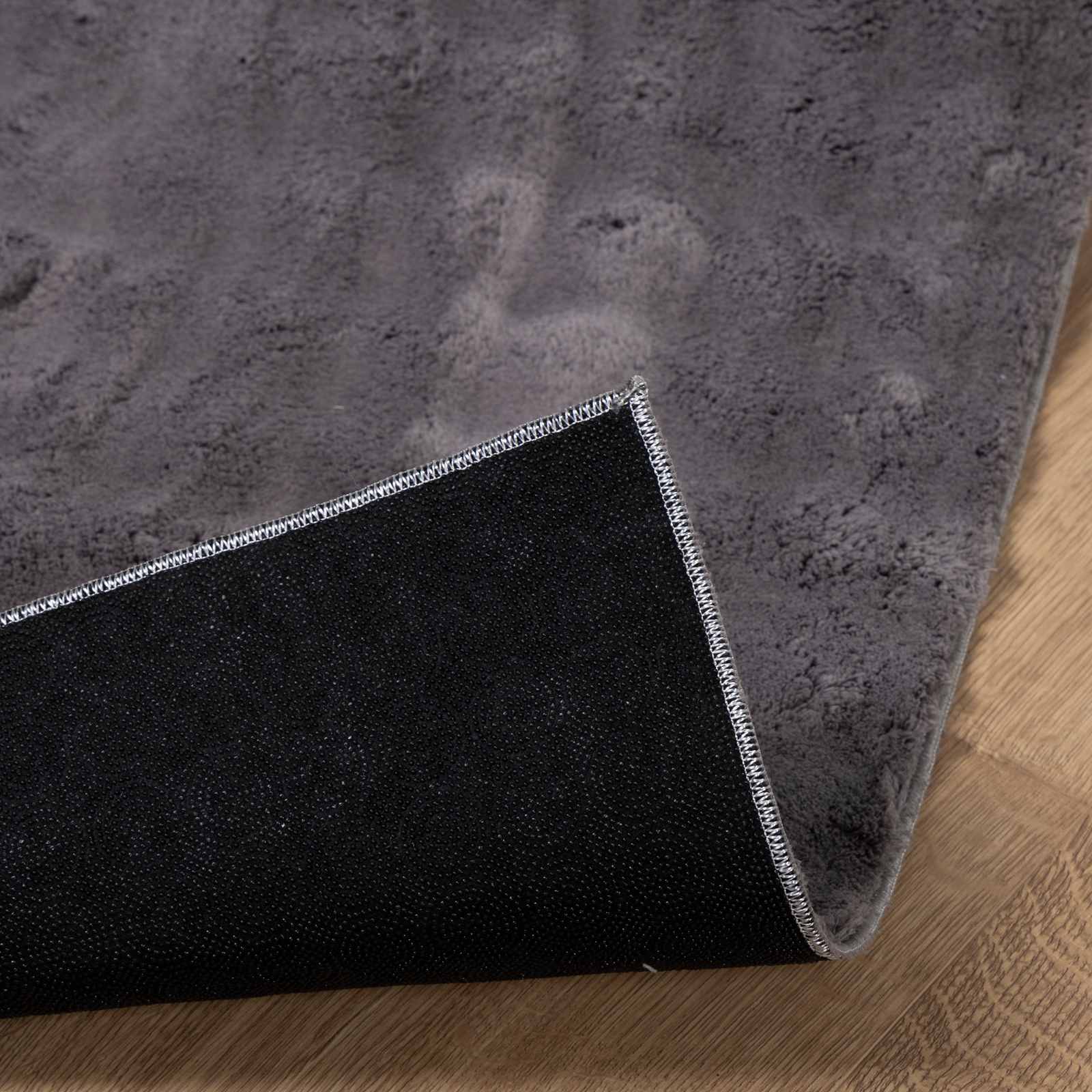 Vloerkleden Rechthoekig SIROLO Antraciet 170 x 120 cm Polyester