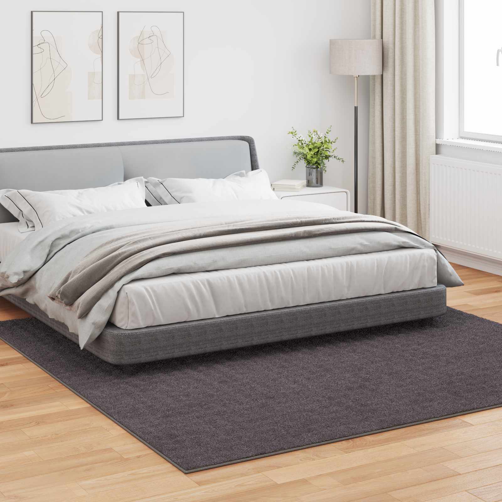 Vloerkleden Vierkant SIROLO Antraciet 240 x 240 cm Polyester