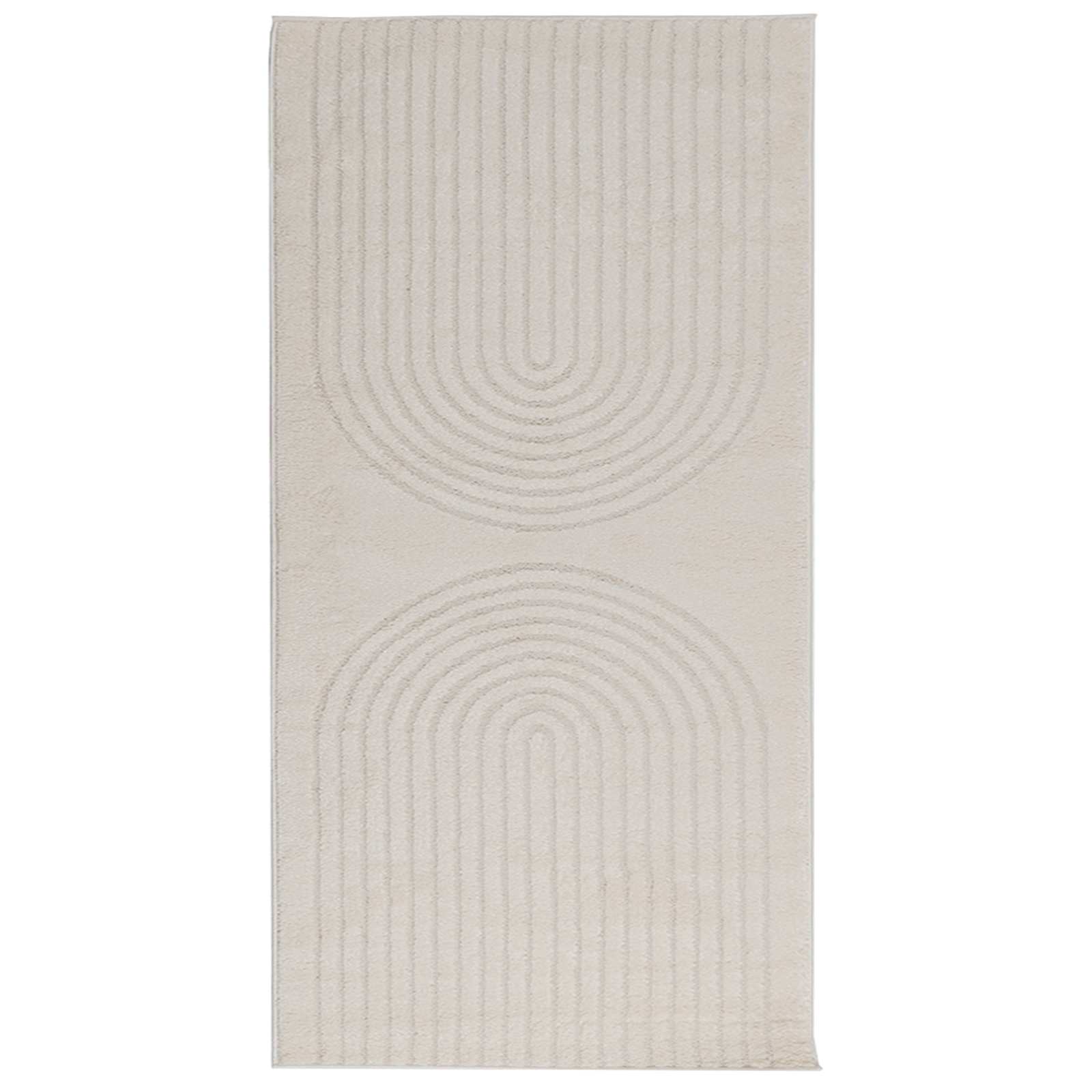 Vloerkleden Rechthoekig GALATI Crème 200 x 80 cm Polyester