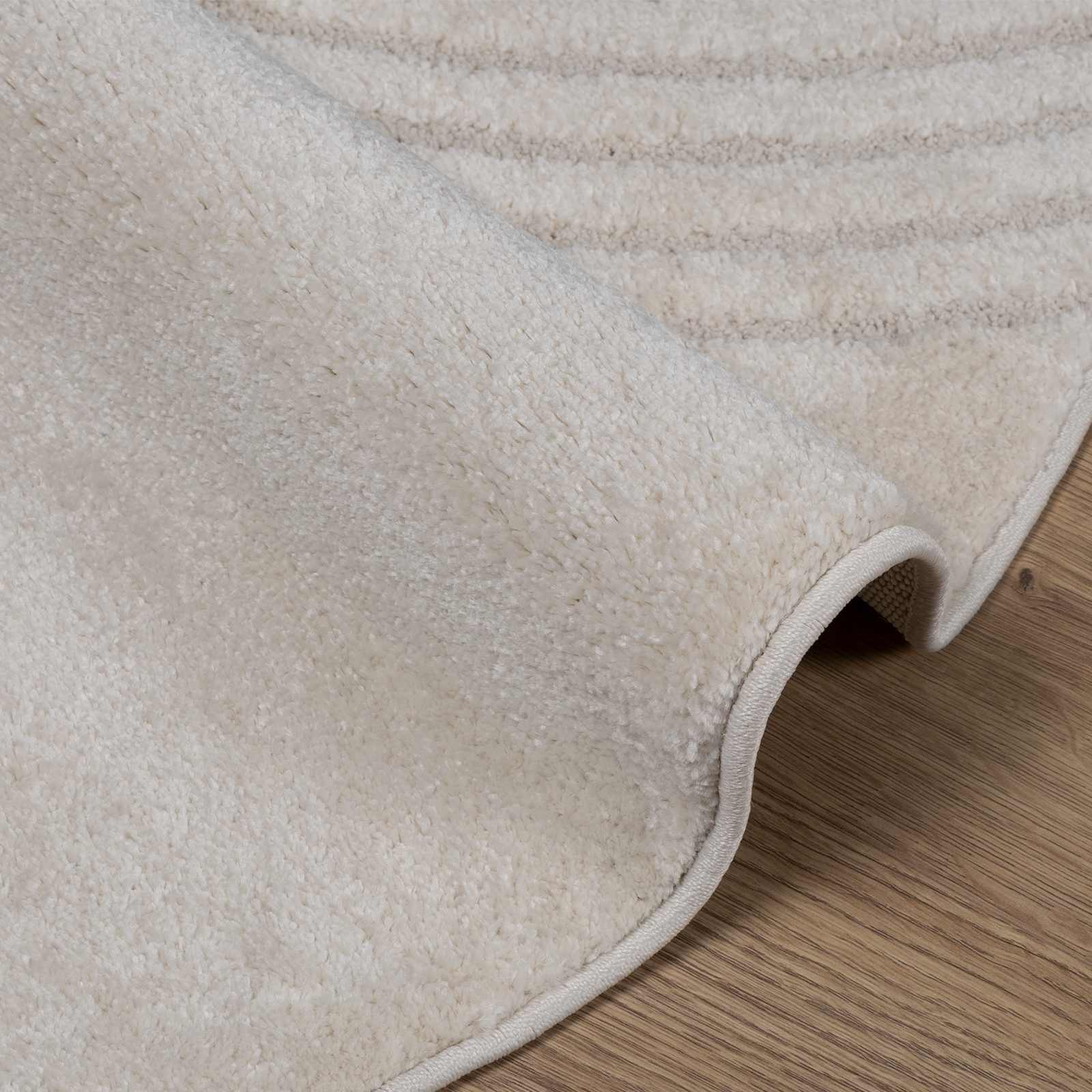 Vloerkleden Rond GALATI Crème Ø 120 CM Polyester