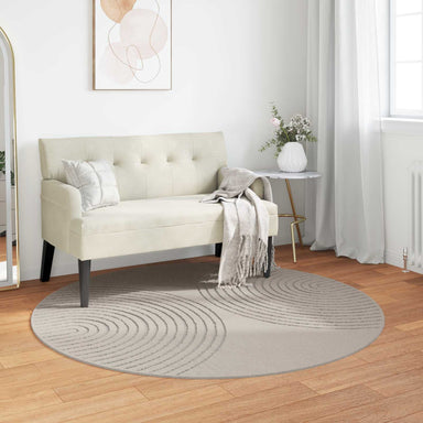 Vloerkleden Rond GALATI Crème Ø 160 CM Polyester