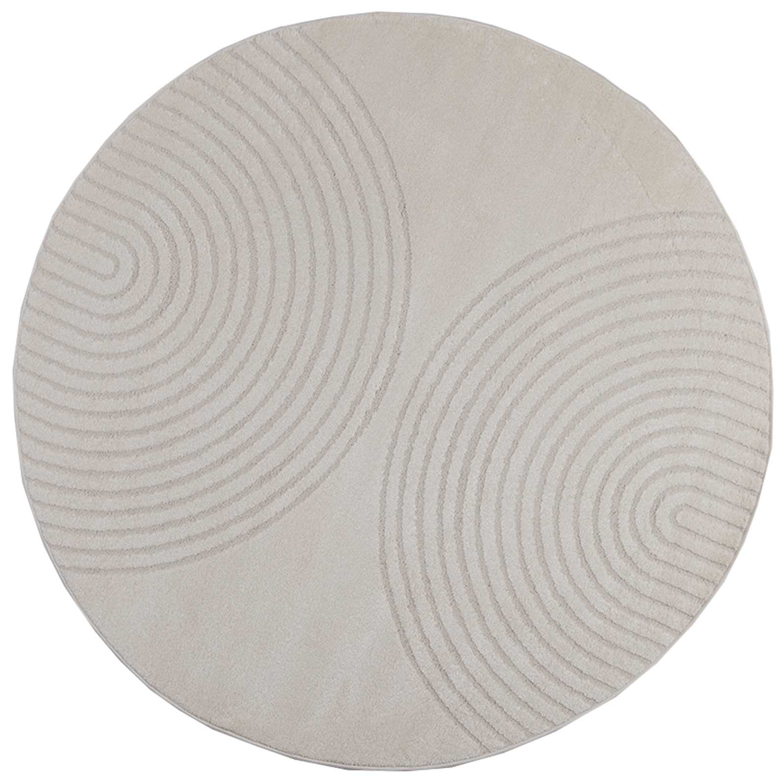 Vloerkleden Rond GALATI Crème Ø 160 CM Polyester