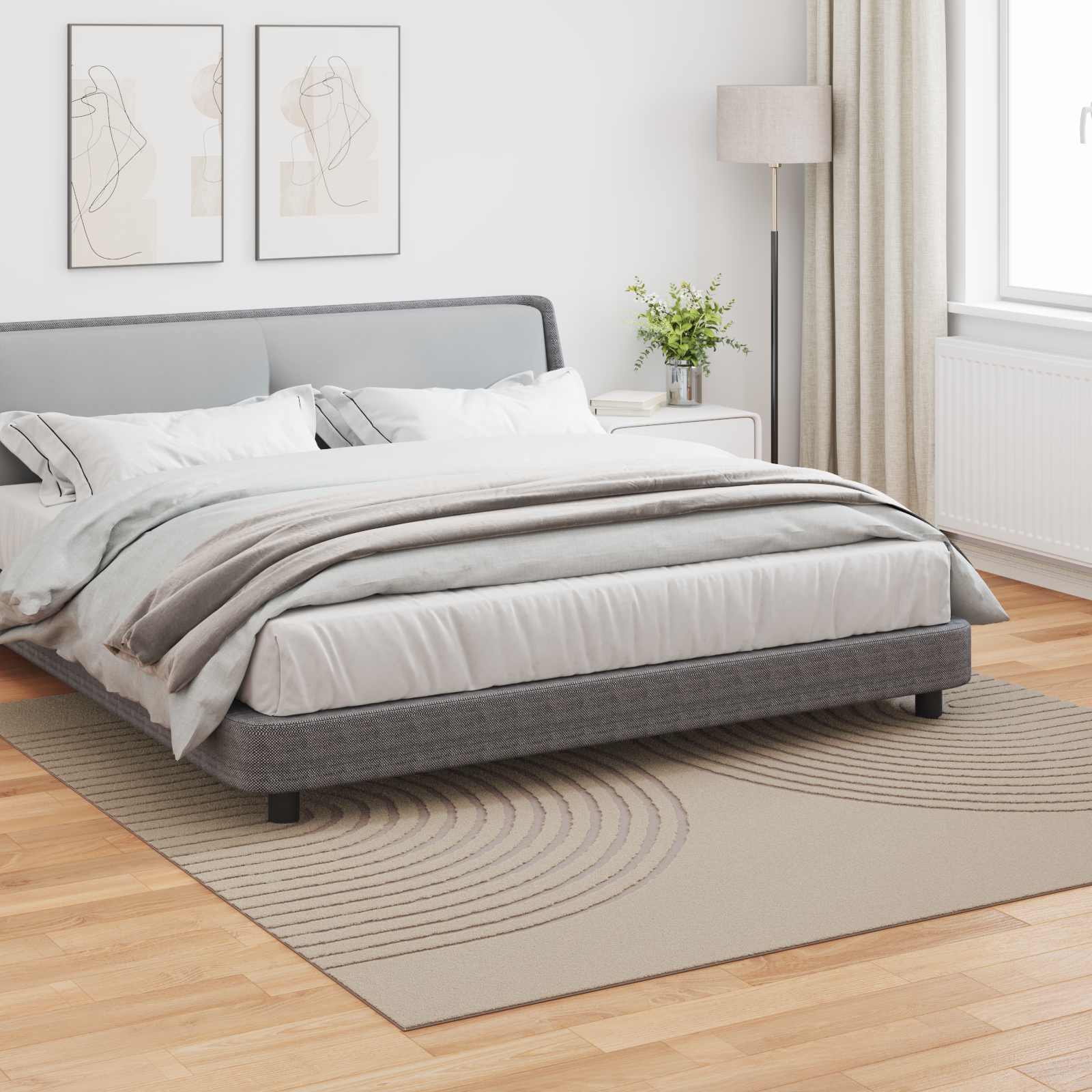 Vloerkleden Vierkant GALATI Beige 240 x 240 cm Polyester