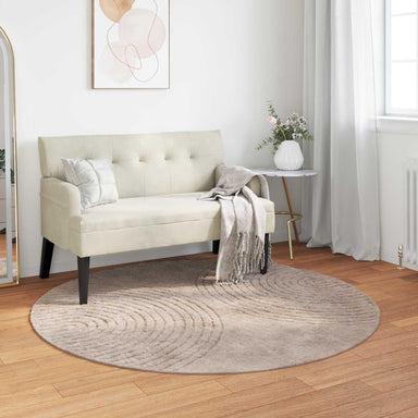 Vloerkleden Rond GALATI Beige Ø 160 CM Polyester