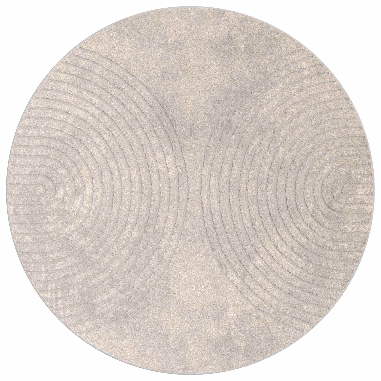Vloerkleden Rond GALATI Beige Ø 200 CM Polyester