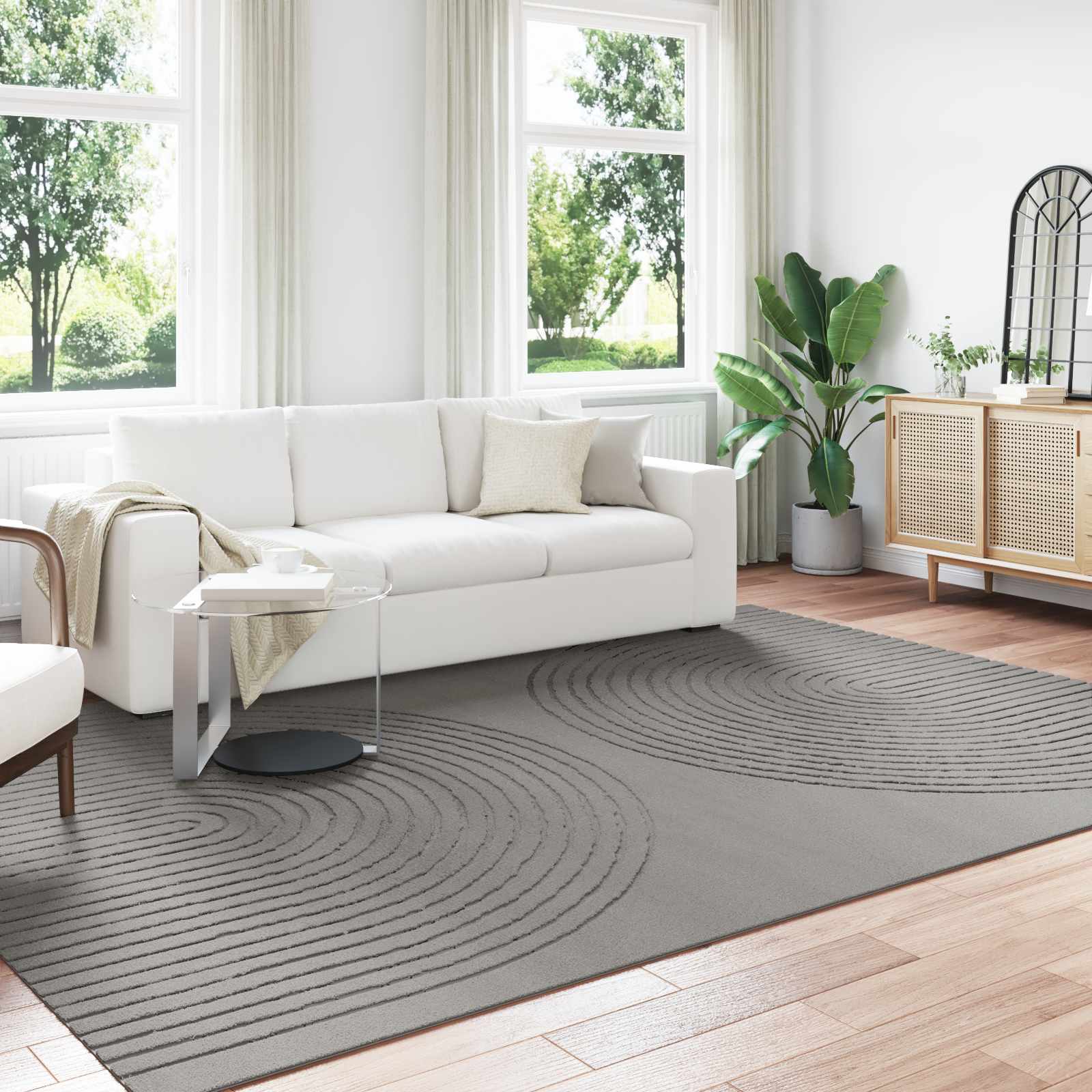 Vloerkleden Rechthoekig GALATI Grijs 340 x 240 cm Polyester