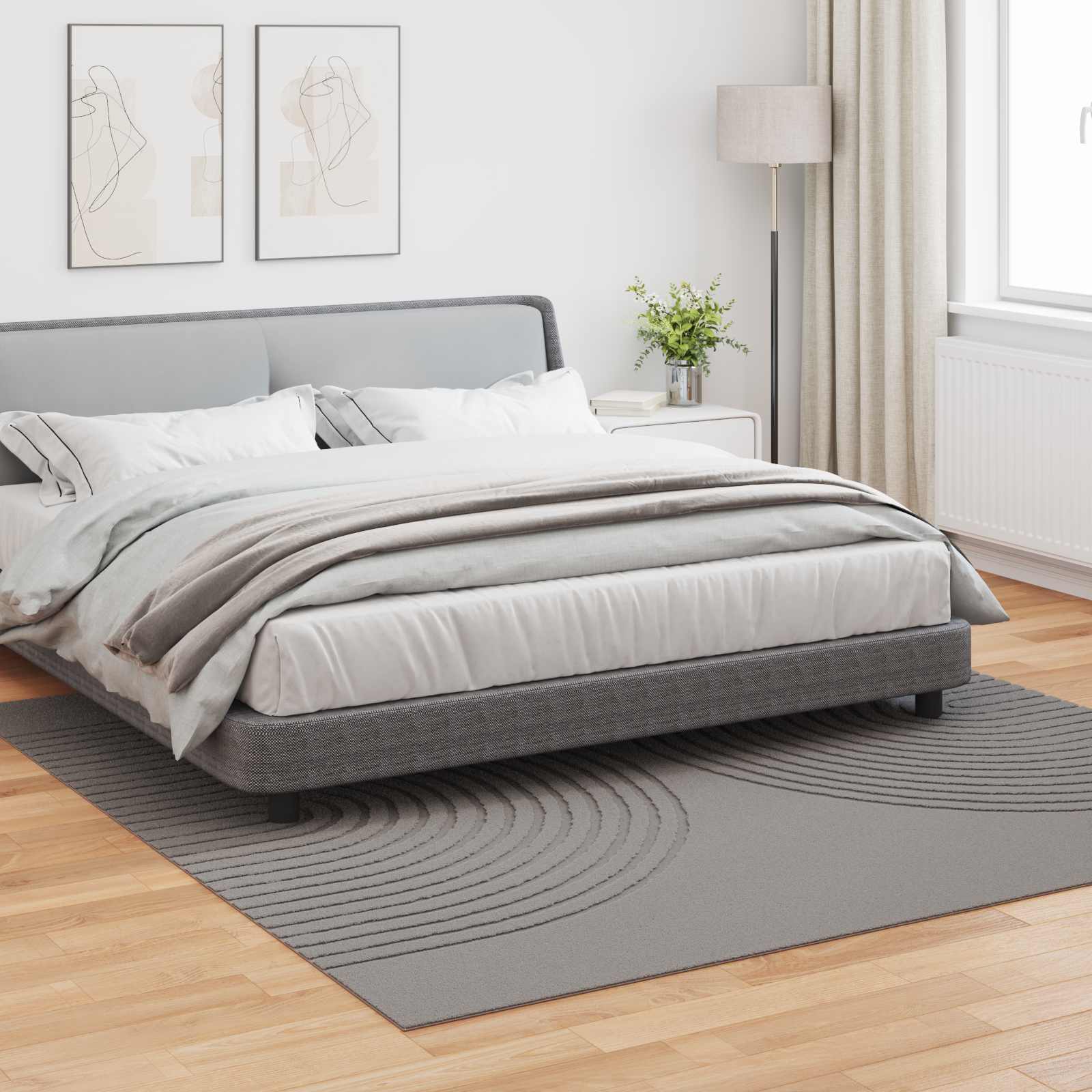 Vloerkleden Vierkant GALATI Grijs 240 x 240 cm Polyester