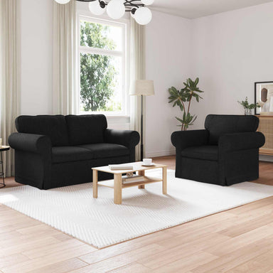 Bankstel 2 st Zwart Stof