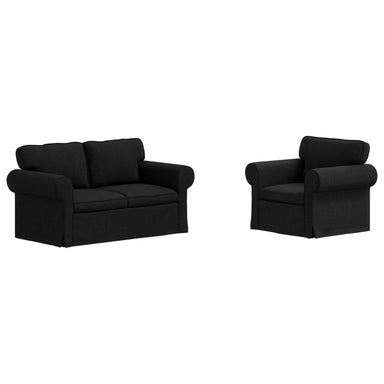 Bankstel 2 st Zwart Stof