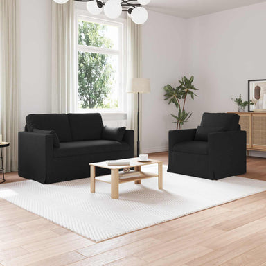 Bankstel 2 st Zwart Stof