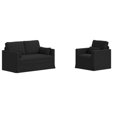 Bankstel 2 st Zwart Stof