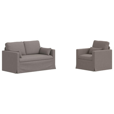 Bankstel 2 st Taupe Stof