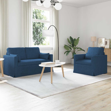 Bankstel 2 st Blauw Stof
