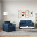 Bankstel 2 st Blauw Stof