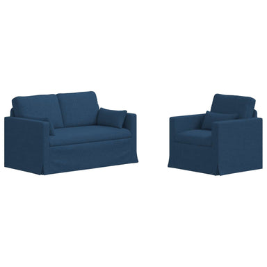 Bankstel 2 st Blauw Stof