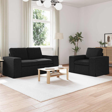 Bankstel 2 st Zwart Stof