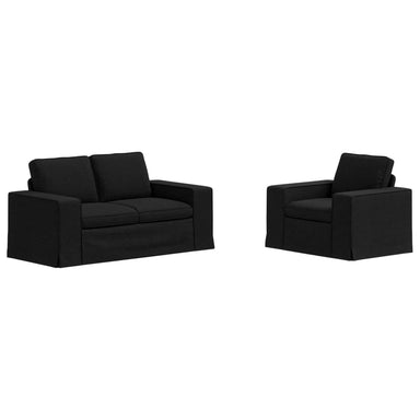 Bankstel 2 st Zwart Stof