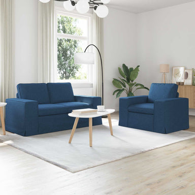 Bankstel 2 st Blauw Stof