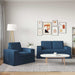 Bankstel 2 st Blauw Stof