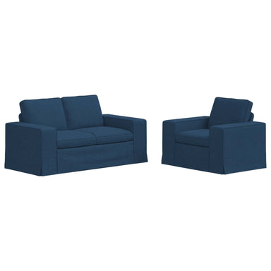 Bankstel 2 st Blauw Stof
