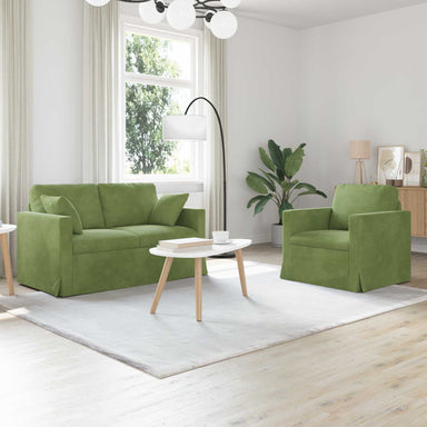 Bankstel 2 st Lichtgroen Fluweel
