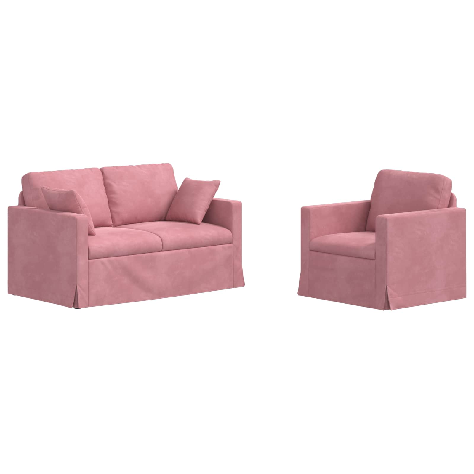 Bankstel 2 st Roze Fluweel