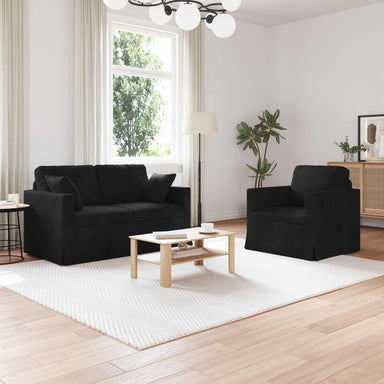 Bankstel 2 st Zwart Fluweel