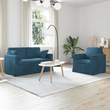 Bankstel 2 st Blauw Fluweel